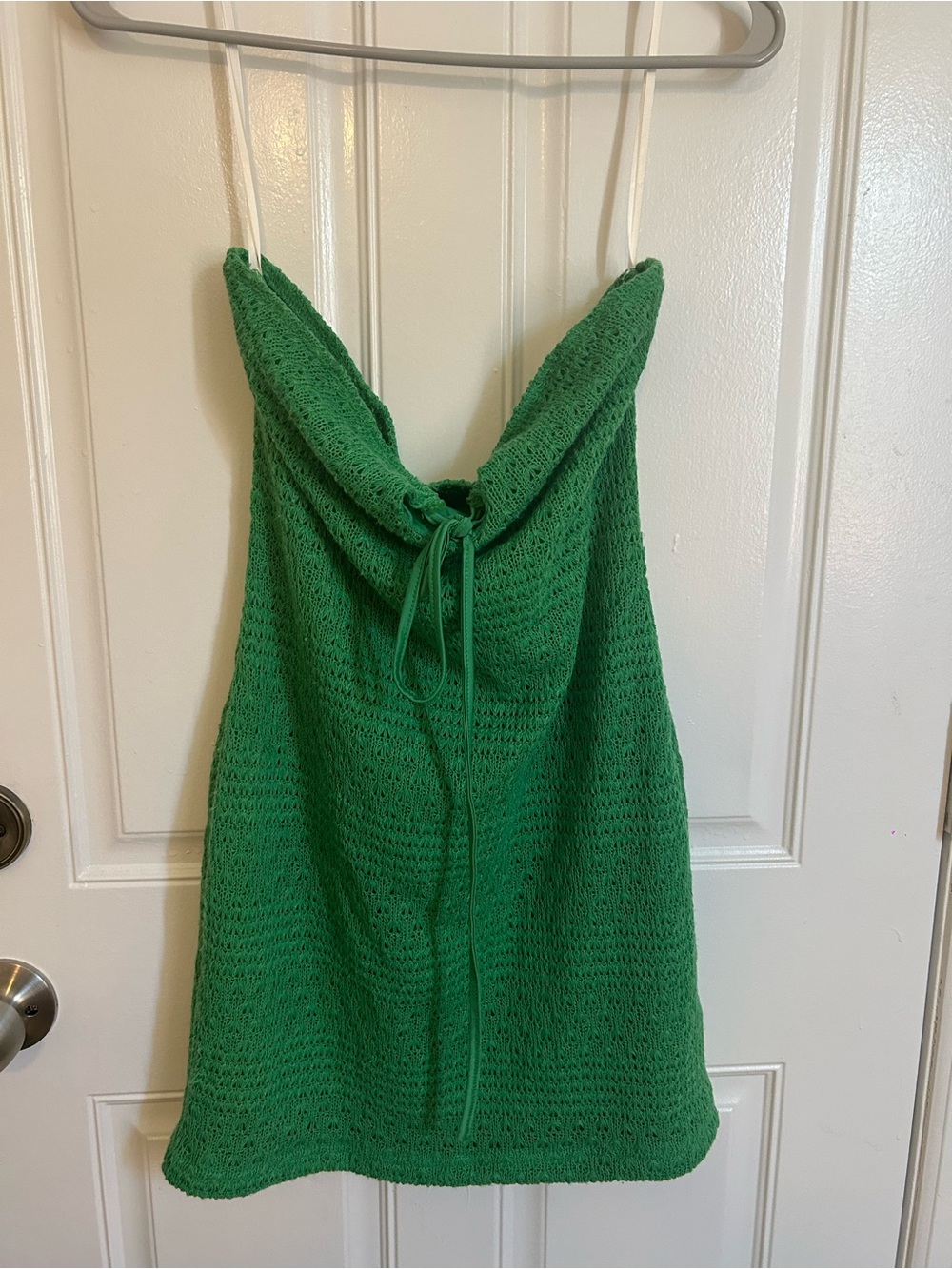 Green Crochet Drawstring Dress